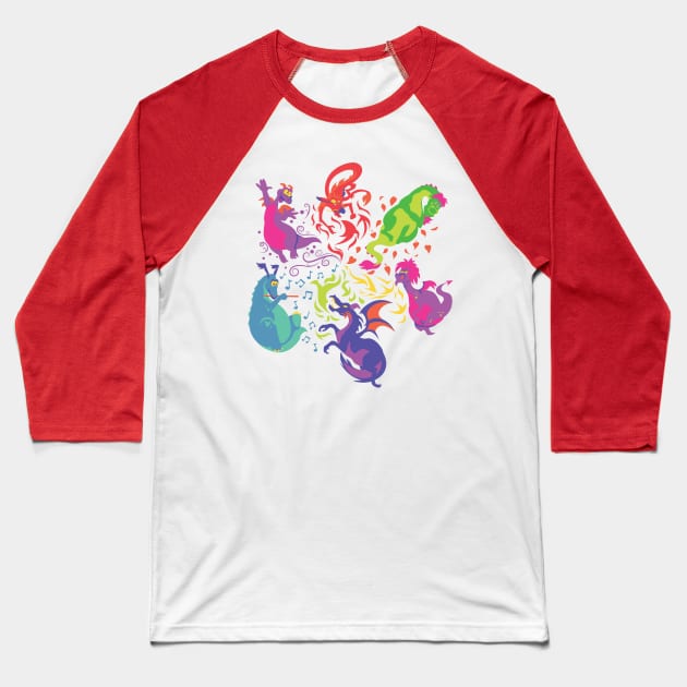 The Wheel of Dragons Baseball T-Shirt by SurefootDesigns